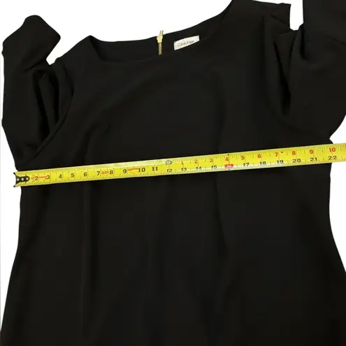 Calvin Klein  Bell Sleeve Boat Neck Sheath Dress 3 Quarter Sleeve 20W Black NWT