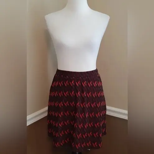Glamorous Gray, Rust & Burgundy Chevron Stretch Modcloth Mini Skirt by Clueless