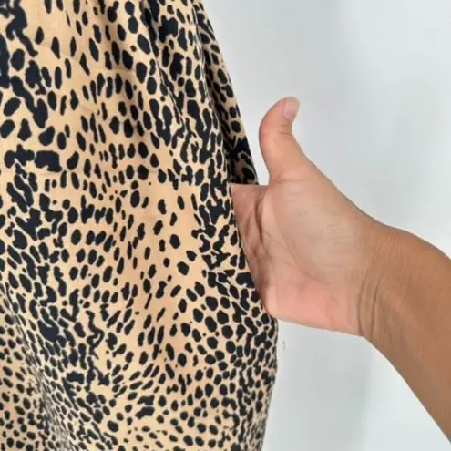 BloomChic Women's Leopard Print Sleeveless Wide Leg Jumpsuit Black Tan Size 12