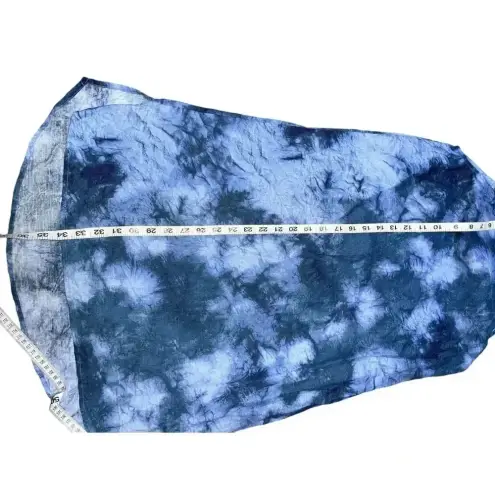 Cynthia Rowley  Blue Tie Dyed Linen Tent Dress Vacation Swim Cover Travel Summer‎