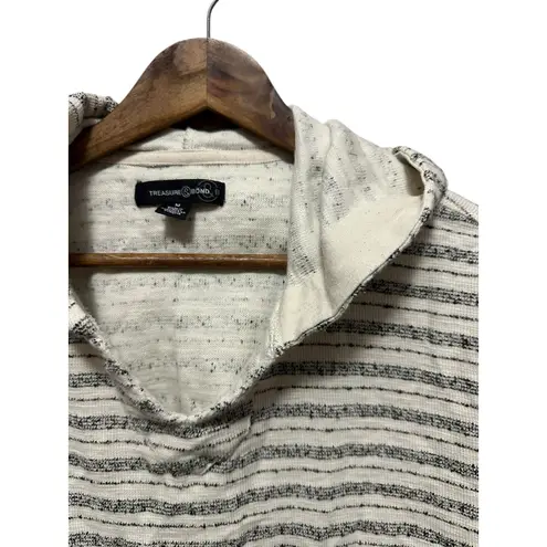 Treasure & Bond Treasure Bond Striped Hoodie Cowl Neck Long Sleeve Casual Top Women's Medium