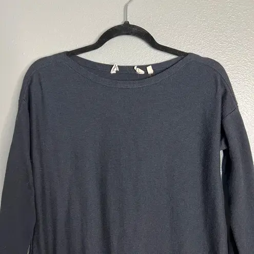 Soft Surroundings Black Tunic Sweater Split Hem Scoop Neck High Low Oversized XS