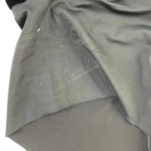 L'Agence Long Sleeve Faux Wrap Neckline Velvet Bodysuit Black Size S