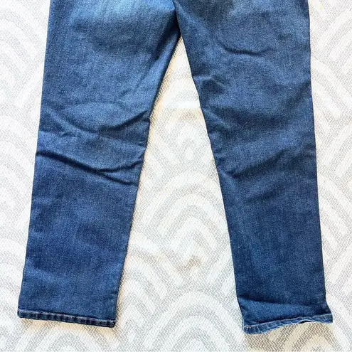 D. Jeans Cropped Green Plaid Patch Blue Denim Jeans 10