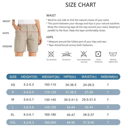 WILLIT Women’s Khaki Tan Cargo UPF50+ Active Outdoor 7” Shorts Size XXL