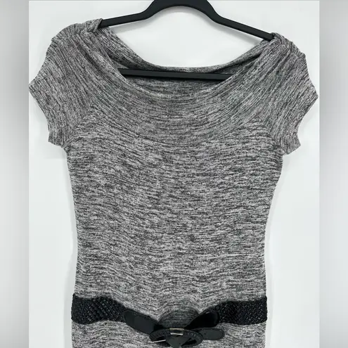 Taboo Mini Dress Off The Shoulder With Belt Grey Black Y2K Women’s Size Large