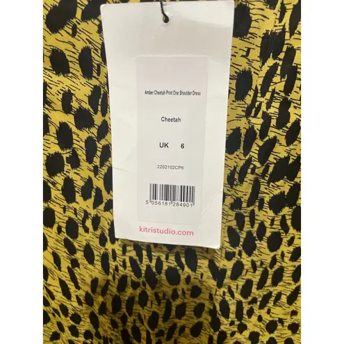 KITRI Amber Cheetah Print One Shoulder Dress Size 2