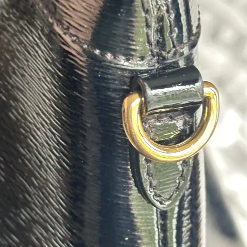 RLL Polo Ralph Lauren Black Leather Cowhide Purse Handbag Good Large Patent