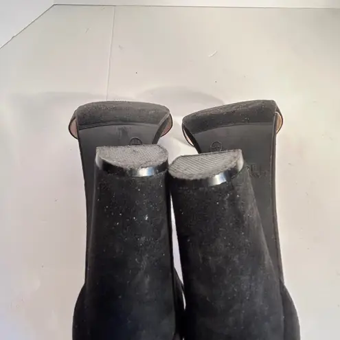 Rouge Helium ROUGE Black Suede Ankle Strap Block Heel Sandals Women Size 11 RAMPAGE04S