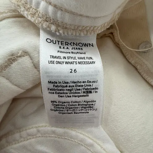 Outerknown S.E.A. Fillmore Boyfriend Jeans SZ 27 NWT Salt Organic Cotton Stretch