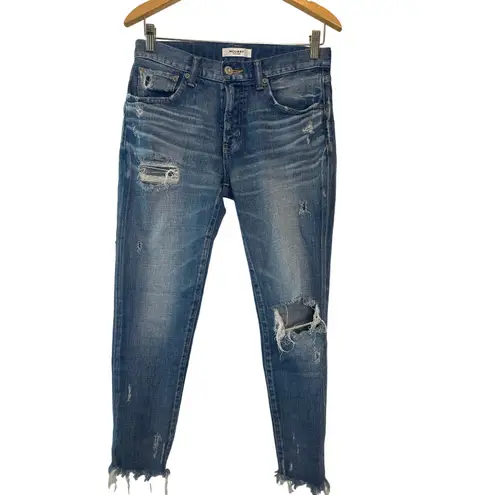 Moussy Vintage Isko Distressed Skinny Jeans Size 27 Medium Wash Blue