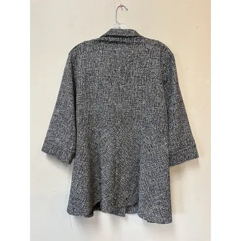 Lior Black White Tweed Peplum Jacket – Size Large