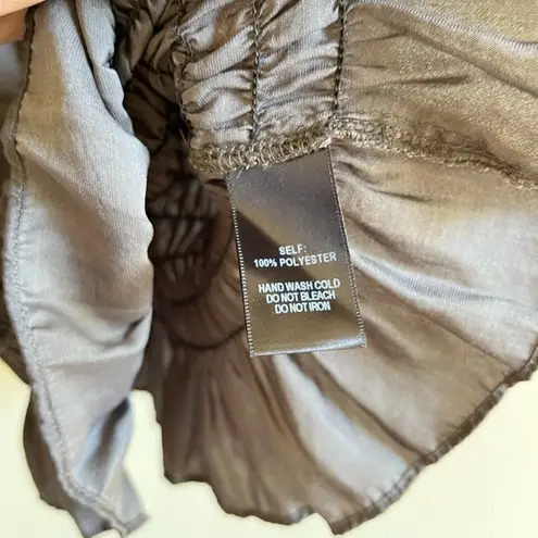 Lulus Dark Brown Tank Blouse Romantic Top Womens Size S Key Hole Back Ruched