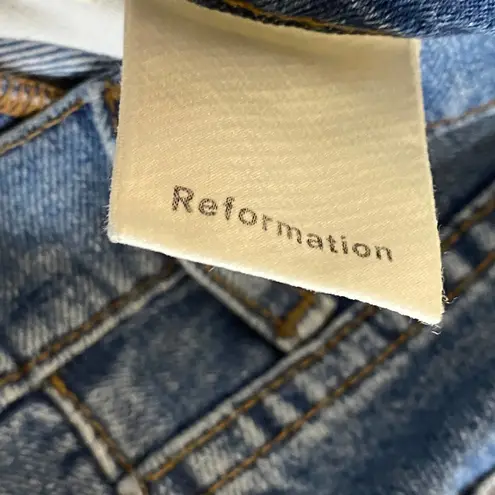 Reformation  Blue Denim Celtic Cynthia High Pintuck Relaxed Fit Jeans Womens 26