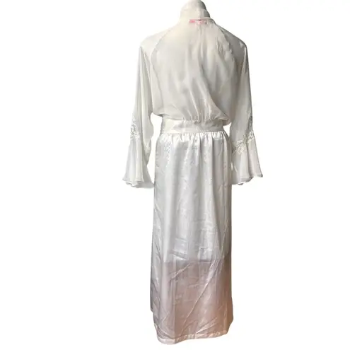 Oscar de la Renta Pink Label Satin and Crepe Peignoir, Robe, Lingerie, Sz M