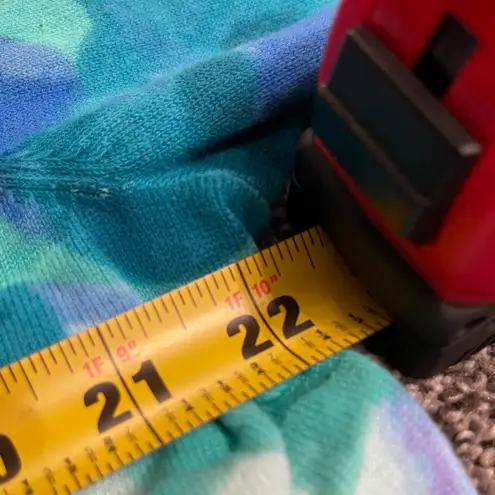 Isaac Mizrahi Issac Mizrahi blue watercolor scalloped floral 3/4 sleeve button up cardigan L