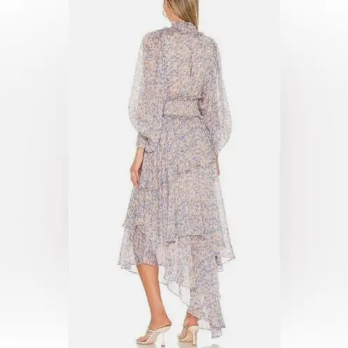 Elliatt Astrid Smocked Waist Maxi Dress Periwinkle Turtleneck Size Small.