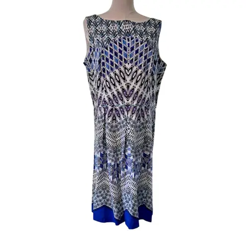 Covington Sleeveless Dress NWT Women SZ 16 Pleated Aztec Boho Artsy Resort Beach