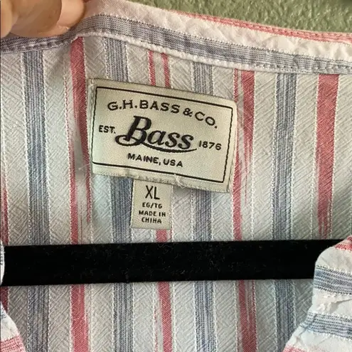 P&Co Bass popover sleeveless blouse sz XL stripe