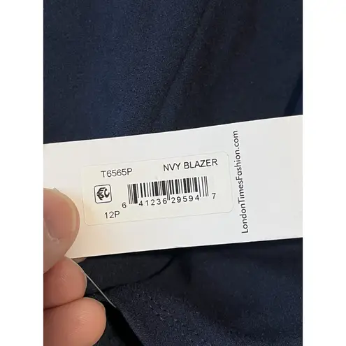 London Times Dress Womens Petite Size 14 Blue Side-Tab Fit & Flare Business NEW - Image 8