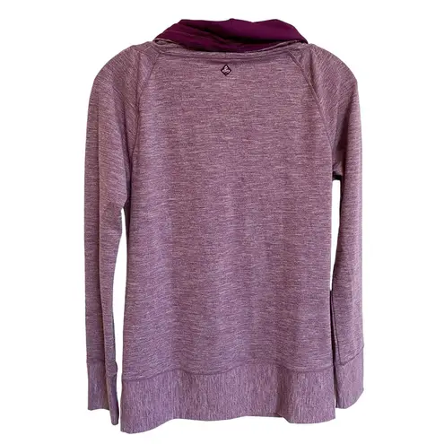 prAna Purple Ember Athletic Cowl Neck Top Drawstring Pullover Tunic S