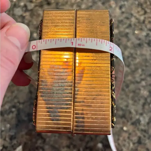 VTG 1950’s Barbara Bates Metal Frame Clutch / Purse Floral Damask Fabric Black