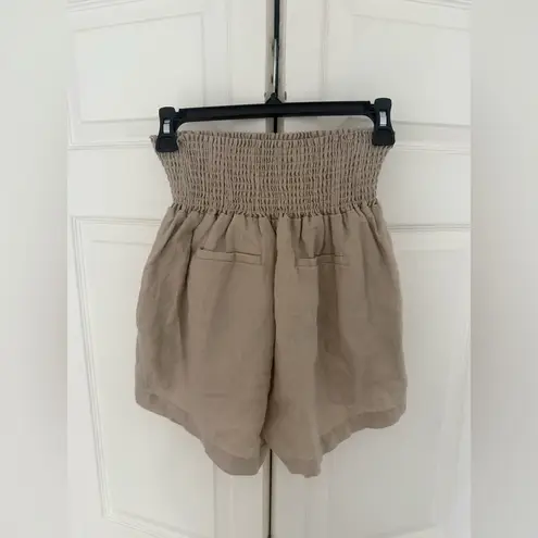 Quince 100% European Linen Maternity Shorts Tan Driftwood Size Small
