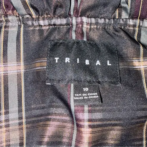 NEW Tribal Metallic Plaid Peter Pan Collar Jacket size 10