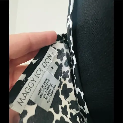 Maggy London BLACK AND WHITE FLORAL DRESS-gorgeous and flattering!!