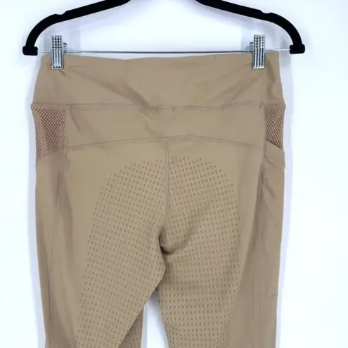 HR FARM Equestrian Silicone Gel Grip Horseback Riding Leggings Medium Tan