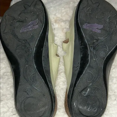 Dansko Cream Sandals with Contoured Footbed