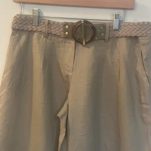 Elie Tahari Wide Leg Dress Pants with Belt Sz 6 Neutral Pants