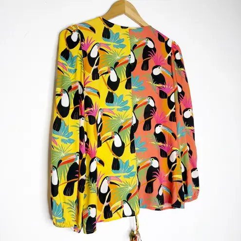 Farm Rio  for Anthropologie Tropical Toucan Blouse Size Small