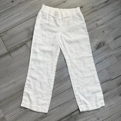 Lilly Pulitzer  Deri Palazzo Wide Leg White Linen Summer Vacation Pants Large