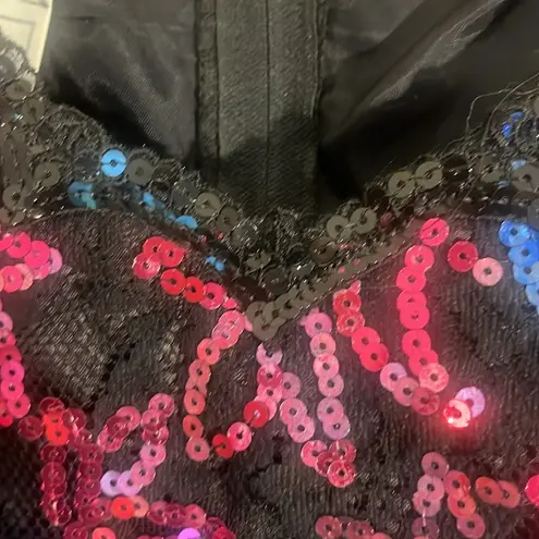 Vintage Scott McClintock Sequin Bodice Satin Puff Skirt Gown Dress 6 RARE Black