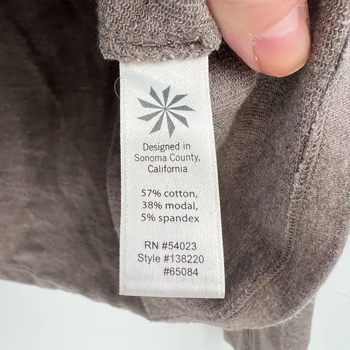 Athleta  Idyllwild Sweatshirt Cropped Crew Neck Thumb Holes Taupe Brown sz small thumbnail 8