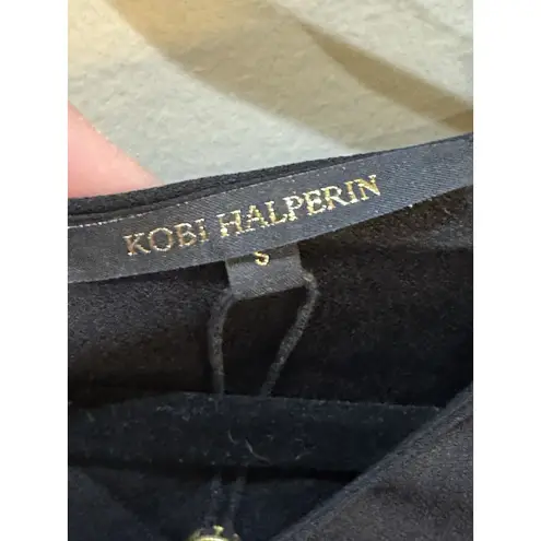 Kobi Halperin Mindy Cross Front Half Sleeve Wide Leg Black Jumpsuit Size Small