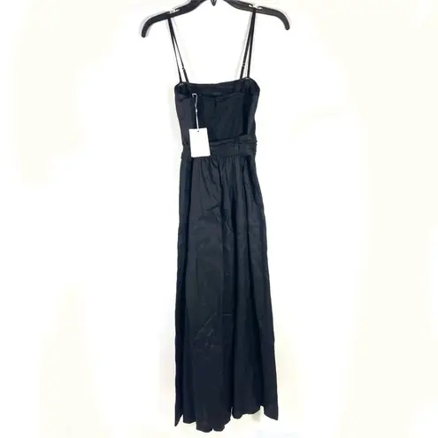 Zimmermann Golden Belted Linen Jumpsuit Black Size US 4 NWT 5036USS245