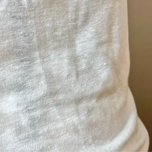 frame denim Frame White 100% Linen Short Cuffed Cap Sleeve Tee T-Shirt Top Extra Small - Image 11