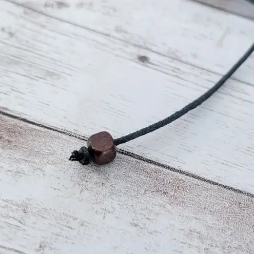 Leather? Tie Bracelet with Celtic Like Charm Black