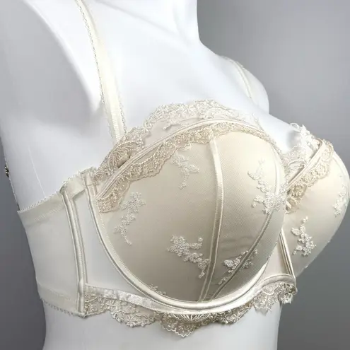 Honey Birdette Daisy Balconette Bra US 40G Padded Lined Molded Underwire Ivory Size undefined