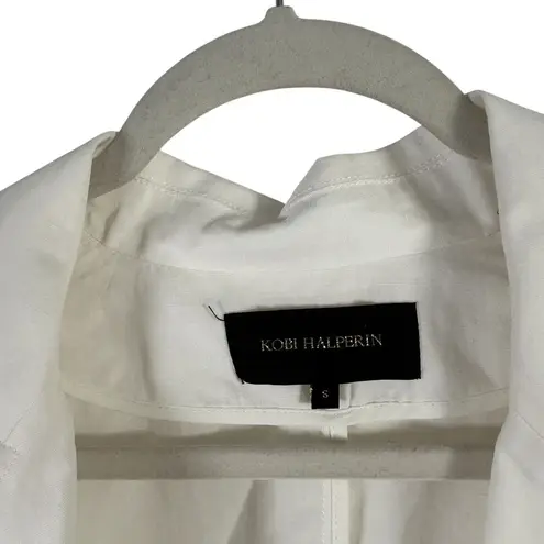 Kobi Halperin White Tencel Linen Blend Torryn Blazer Office Preppy Womens Small