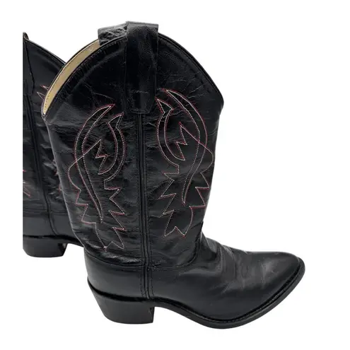 Old West Black Cowboy Boots 8110 Cushion Comfort Cowgirl Western Size 7