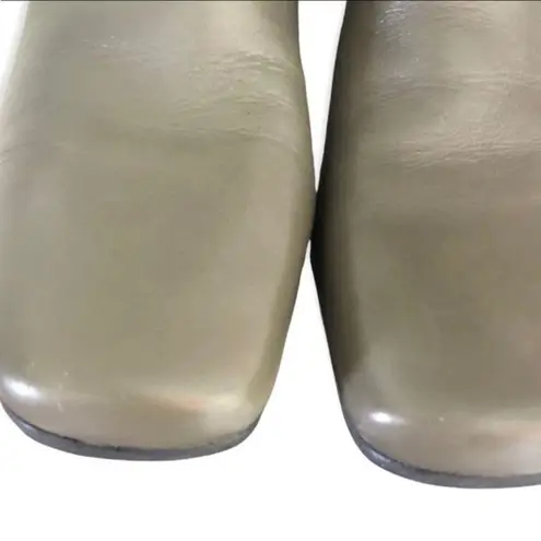 Naturalizer Leather Square Toe Chunky Heel Tall Boots