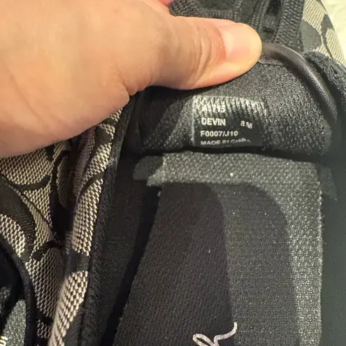 Coach  Devin stylish black grey logo sneakers size 8 y2k