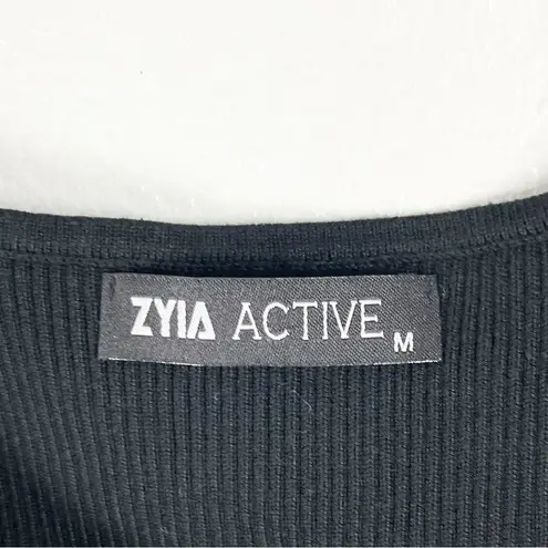 Zyia Active Black Piping Classy Rank Sweater, Size Medium