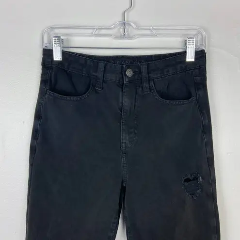 American Eagle  360 Next Level Stretch Super Hi-Rise Jegging Distressed Black 6R