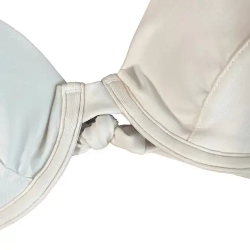 Knight White Adjustable Strap Tie Back Summer Beachy Bikini Top Women Sz L Size L