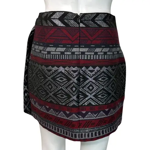 Outback Red Express Skirt Women 0 Gray Red Tribal Pencil Straight Skirt Mini Career Casual