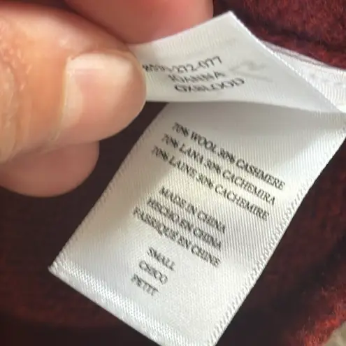 Rails Red Crew Neck Sweater Classic Knit Cashmere Wool Varsity Oversized